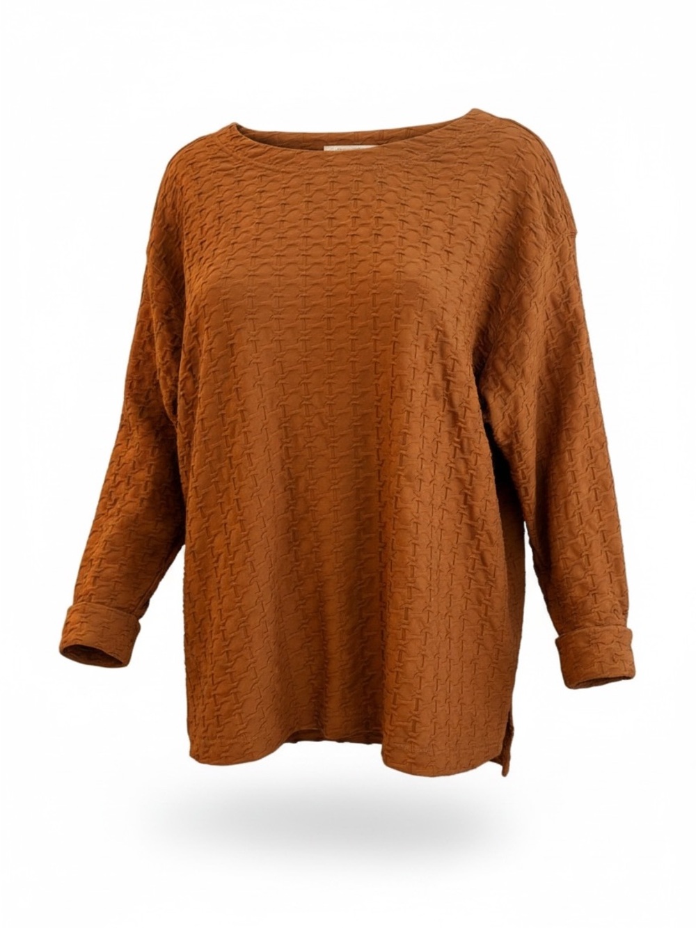 Vintage Forelli Textured Knit Top Size 18/20 Burnt Orange Oversized